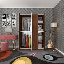 Kenz Life Kenzlife Gardırop 4 Kapılı Kapaklı Devetabanı Cvz 173*120*42 Gardolap Dolap Ofis