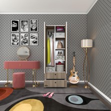 Kenz Life Kenzlife gardırop 2 kapılı kapaklı 2 çekmeceli nilüfer crd 173*60*42 gardolap dolap ofis