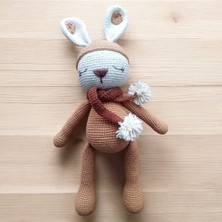 Kaşkollu Tavşan Zoe Amigurumi Yenidoğan Bebek 3'lü Set