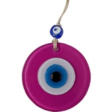 Ett Pembe Nazar Boncuklu Duvar Süsü 10 cm Cam Duvar Dekoru
