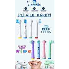 Dentolia Oral-B Uyumlu Aile Boyu Diş Fırçası Yedek Başlığı 8 Adet Yetişkin Ve Çocuk