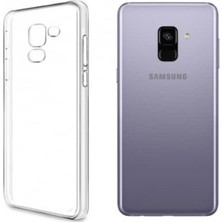 HANPORIUM Samsung Galaxy A8 2018 Uyumlu Şeffaf Silikon Kılıf - Kamera Korumalı Esnek Tam Koruma Kapak