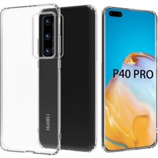 HANPORIUM Huawei P40 Pro Uyumlu Şeffaf Silikon Kılıf - Kamera Korumalı Esnek Tam Koruma Kapak