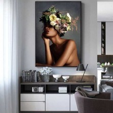Tosbart Flower Woman Dekoratif Kanvas Tablo