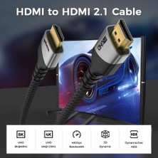 Yediseven HDMI 2.1 To HDMI Görüntü Aktarma Kablosu Televizyon Notebook 8K@60Hz UHD 48GBPS 1 Metre