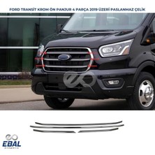 Ebal Oto Ford Transit Krom Ön Panjur 4 Parça 2019 ve Üzeri Paslanmaz Çelik