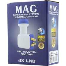 Mag Dörtlü Quad Lnb Altın Uçlu Nec Chip 0.1db (4767) - LKM5819-2391