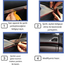 Cexos Mavi Araba Oto trim Dekorasyon Şeridi Kauçuk Elastik Kolay Kurulum 5 Metre Şerit - CPB2778-4693