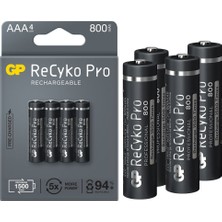 Gp Recyko Pro Ince Aaa 800 Mah Şarjlı 4lü Pil GP85AAAHCB-2EB4 (GPRHCH83B205) (47 - CPB9016-5403