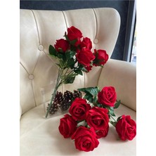 Tekno Trust Yapay Kadife Gül 7 Dal Kırmızı Lüks 1.kalite