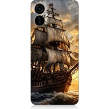Teknomeg Tecno Spark 9 Pro Uyumlu Yelkenli Gemi  Desenli Silikon Kılıf