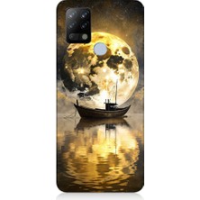 Teknomeg Tecno Pova Uyumlu Ay ve Gemi  Desenli Silikon Kılıf
