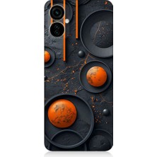 Teknomeg Tecno Spark 9 Pro Uyumlu Turuncu Desen  Desenli Silikon Kılıf