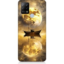 Teknomeg Tecno Pova Uyumlu Ay ve Tekne  Desenli Silikon Kılıf