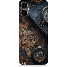 Teknomeg Tecno Spark 9 Pro Uyumlu Eski Harita  Desenli Silikon Kılıf