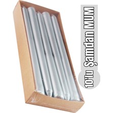 Tekno Trust Süper 10'lu Şamdan Mum Parlak Mum Metalik Kaplama Gövde Uzun Çubuk Konik Mum