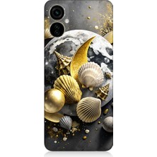 Teknomeg Tecno Camon 19 Neo Uyumlu Ay ve Deniz Kabukları  Desenli Silikon Kılıf