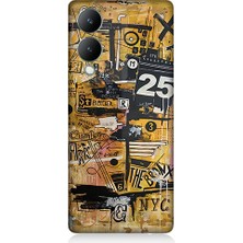 Teknomeg Vivo Y17S Uyumlu Karma Grafik  Desenli Silikon Kılıf