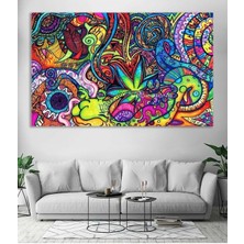 TosbArt Renkli Karmaşa - Kanvas Tablo Salon Oturma Yatak Odası Ofis Antre Cafe Için Duvar Dekoru