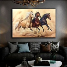 TosbArt Harika Bir Ev Soyut At Tablosu Yağlı Boya Görünümlü Dekoratif Kanvas Tablo Model Y5