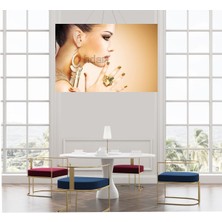 TosbArt Pırlanta Altın Gold Mücevherat Takılı Kadın Kuyumcu Sarraf Duvar Kanvas Tablo Tablosu