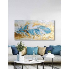 TosbArt Soyut Kuş Tüyü Dekoratif Kanvas Tablo - VOOV2463