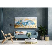 TosbArt Soyut Kuş Tüyü Dekoratif Kanvas Tablo - VOOV2463