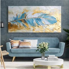TosbArt Soyut Kuş Tüyü Dekoratif Kanvas Tablo - VOOV2463