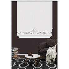 Noveva Home Ekru Stor Perde Lazer Kesim 602303 Modern Desenli Polyester 200 cm x 95 cm