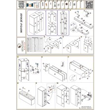 Kenzlife çamaşır-kurutma makinesi dolabı kapaklı yaromira sol byz 180*120*60 banyo arkalıksız