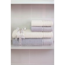 Özdilek Ditsy Best Set Hamam Takımı - Gri - Krem