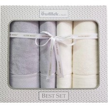 Özdilek Ditsy Best Set Hamam Takımı - Gri - Krem