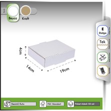 Oğuz Ambalaj E-Ticaret Kutusu Beyaz 19X14X4 cm - 50 Adet