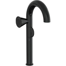 Vitra Liquid A4279439 Yüksek Lavabo Bataryası Soldan Kullanım Parlak Siyah