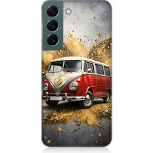 Teknomeg Samsung Galaxy S22 Uyumlu Klasik Minibüs  Desenli Silikon Kılıf