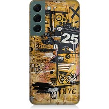 Teknomeg Samsung Galaxy S22 Uyumlu Karma Grafik  Desenli Silikon Kılıf