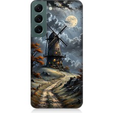 Teknomeg Samsung Galaxy S22 Uyumlu Yel Değirmeni  Desenli Silikon Kılıf