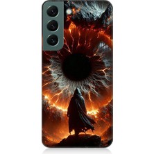 Teknomeg Samsung Galaxy S22 Uyumlu Ateş Çemberi  Desenli Silikon Kılıf