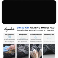 İlyuka 90X40 Logosuz Siyah-Black Xxl Büyük Boy Ilyuka MP339040 Gaming Mousepad Dikişli Kenar Kaymaz Taban 90X40CM