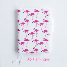 Fuhao A5 Flamingolar A5 A6 Flamingo ve Yıldız Temalı Yaratıcı Sevimli Günlük Kapağı Hobistil (Yurt Dışından)