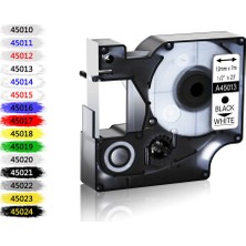 Fuhao 45015 12MM Beyaz Üzerine Kırmızı Dymo D1 Labelmanager Uyumlu Etiket Bant Kartuşları (Yurt Dışından)