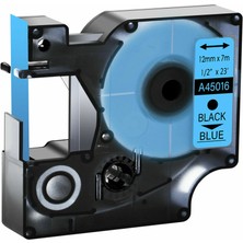 Fuhao 45016 12MM Mavi Üzerine Siyah Dymo D1 Labelmanager Uyumlu Etiket Bant Kartuşları (Yurt Dışından)