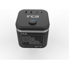 Inca IPW-47SY 3port 2x Usb+2x Type-C Akım Korumalı LED Tuşlu Duvar Priz - Siyah