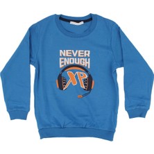 Erkek Çocuk Mavi Never Kulaklık Baskılı Tek Üst Sweat - 1014848