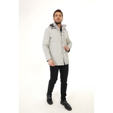 Jan Carlucci Regular Dizüstü Açık Gri ( Çıkarılabilir Kapüşonlu  ) Kaban