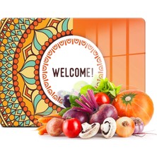 Decovetro Cam Kesme Tahtası ve Sunumluk Welcome Desenli 20x30 Cm