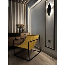 Rafadi Modern Dekoratif Metal Ayaklı Berjer Salon Oturma Odası Balkon Berjeri