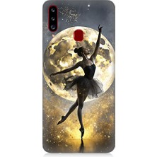 Teknomeg Samsung Galaxy A20S Uyumlu Ayışığında Dans  Desenli Silikon Kılıf