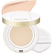 MISSHA  Işıltılı ve Cam Cilt Görünüm Sunan Cushion SPF37+++GLOW Cushion Light (NO.21P Fair)