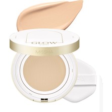 MISSHA  Işıltılı ve Cam Cilt Görünüm Sunan  Cushion SPF37+++GLOW Cushion Light (No.23 Sand)